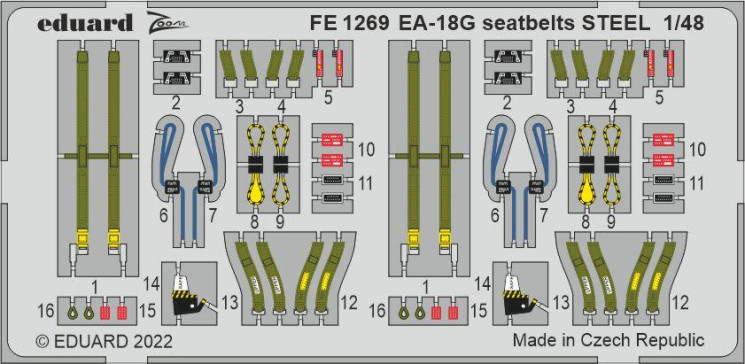 FE1269 EA-18G прив'язні ремені STEEL 1/48
