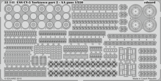 53141 USS CV-5 Yorktown 2 часть пушки ПВО 1/350