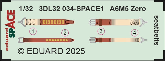 3DL32034 A6M5 Zero ремені безпеки SPACE 1/32