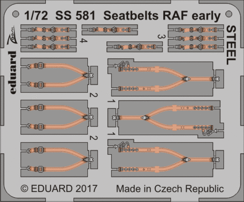 SS581 Ремни RAF ранние СТАЛЬ 1/72