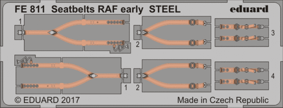 FE811 Ремни RAF ранние СТАЛЬ 1/48