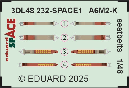 3DL48232 A6M-2K ремені безпеки SPACE 1/48