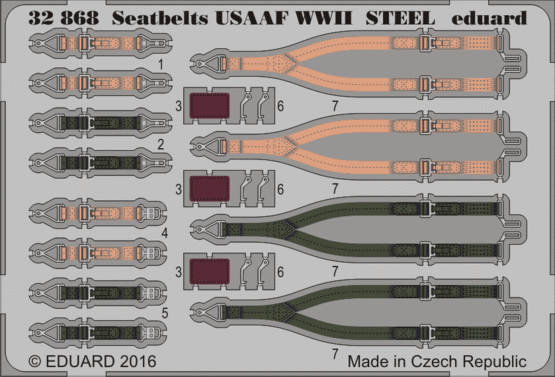 32868 Ремни USAAF WWII СТАЛЬ 1/32