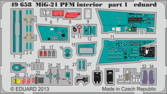 49658 МиГ-21ПФМ интерьер 1/48