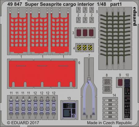 49847 Super Seasprite интерьер грузового отсека 1/48