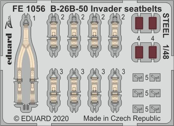 FE1056 B-26B-50 Invader стальные ремни 1/48