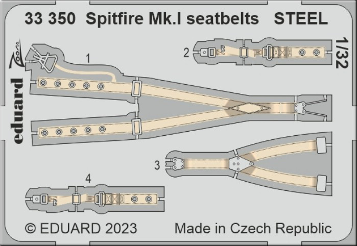 33350 Spitfire Mk.I привязні ремені STEEL 1/32