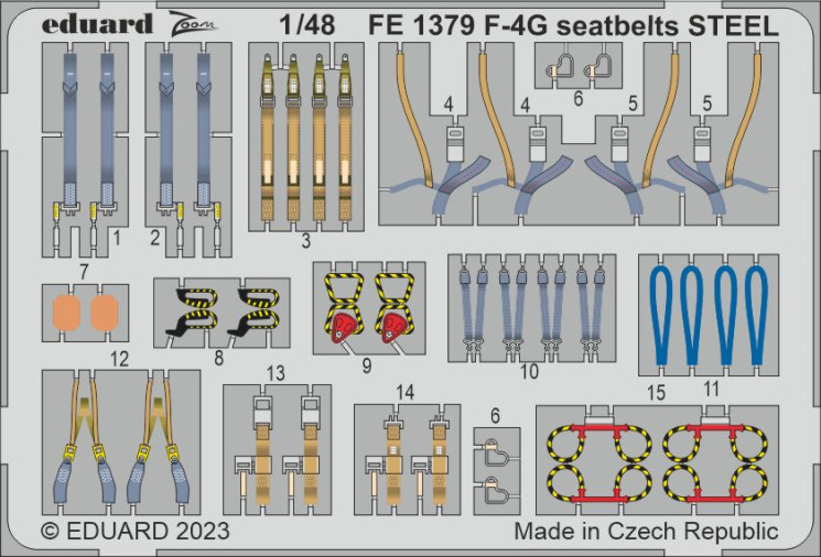 FE1379 F-4G привязні ремені  STEEL 1/48