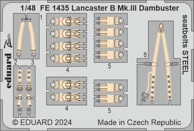 FE1435 Lancaster B Mk.III Dambuster привязні ремені STEEL 1/48