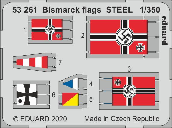 53261  Bismarck флаги STEEL 1/350
