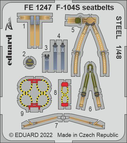 FE1247  F-104S привязные ремни STEEL 1/48