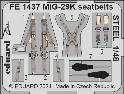 FE1437 MiГ-29K привязні ремені STEEL 1/48