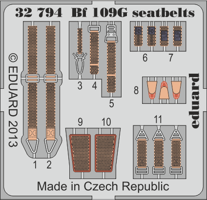32794 Bf 109G ремни безопасности 1/32