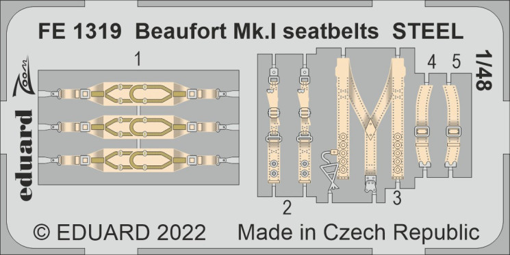 FE1319 Beaufort Mk.I прив'язні ремені Сталь 1/48
