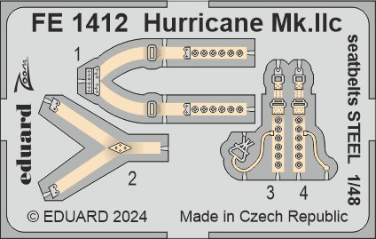 FE1412 Hurricane Mk.IIc привязні ремені STEEL 1/48