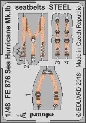 FE876 Sea Hurricane Mk. Ib стальные ремни 1/48