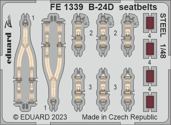 FE1339 B-24D привязні ремені STEEL 1/48
