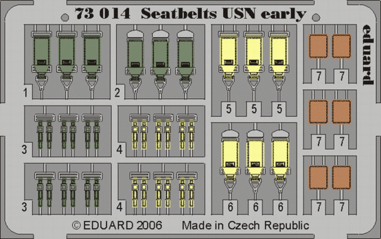 73014 Ремни безопасности USN ранний вариант 1/72