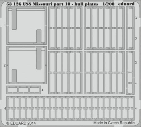 53126 USS Missouri часть 10 - панели корпуса 1/200