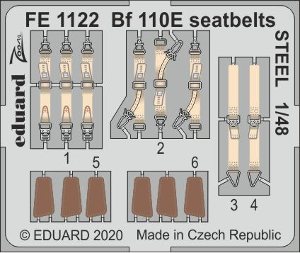 FE1122  Bf 110E привязные ремни  STEEL 1/48