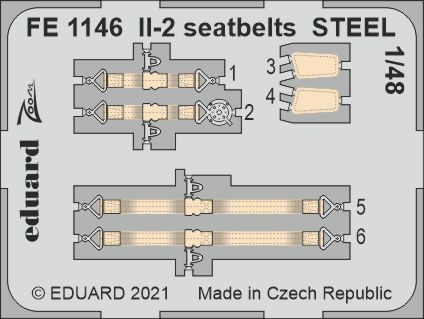 FE1146  ИЛ-2 привязные ремни  STEEL 1/48