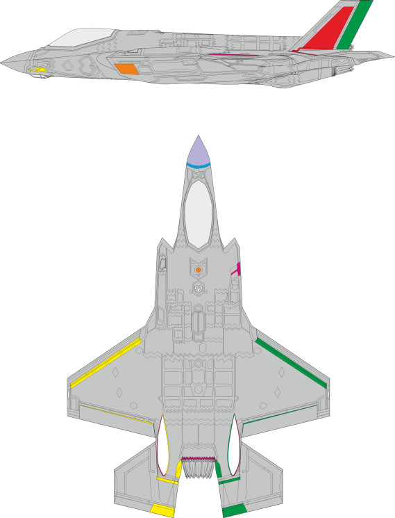 EX1157 Маски F-35A RAM coating late 1/48