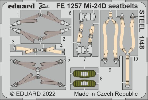 FE1257  Mi-24D привязные ремни 1/48