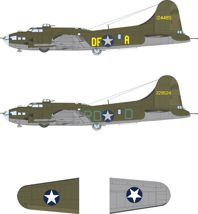 EX1170 Маски B-17F національні знаки та кодові літери