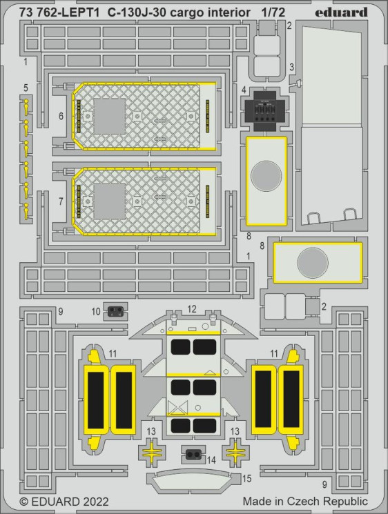 73762  C-130J-30 интерьер грузового отсека 1/72
