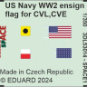 3DL53014 Прапор ВМС США Другої світової війни для CVL, CVE, CL & DD SPACE 1/350