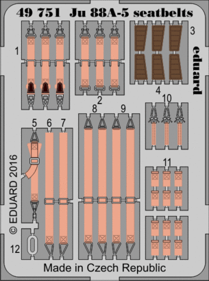 49751 Ju 88A-5 ремни 1/48