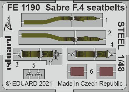 FE1190  Sabre F.4 привязные ремни 1/48