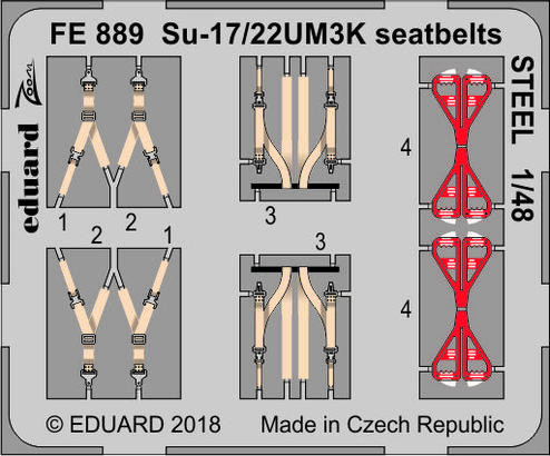 FE889 Су-17/22УM3K ремни, сталь 1/48