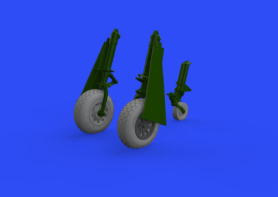 648505 P-51D колёса с прямоугольным протектором 1/48