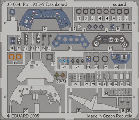33004 Fw 190D-9 панель приборов 1/32