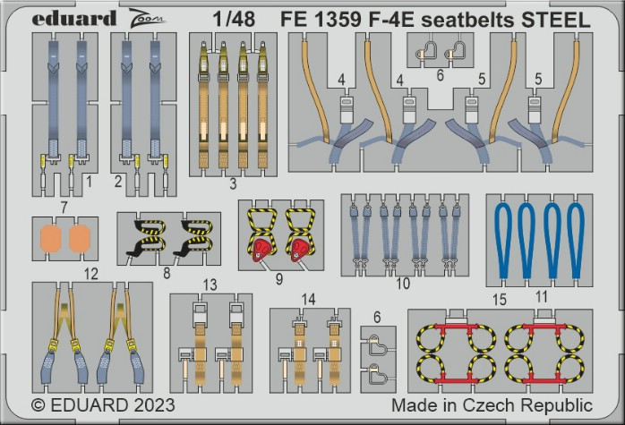 FE1359 F-4E привязні ремені STEEL 1/48