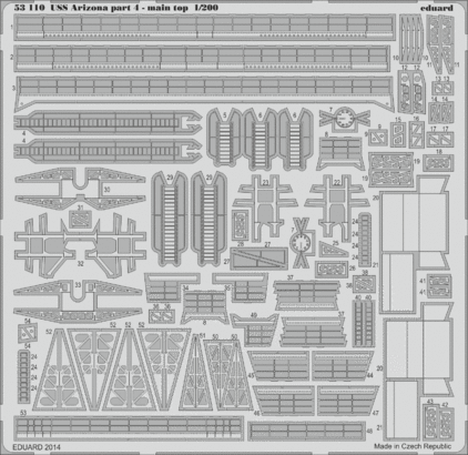 53110 USS Arizona часть 4 - верхние детали 1/200