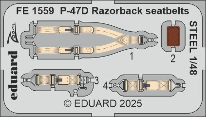 FE1559 P-47D Razorback ремені STEEL 1/48