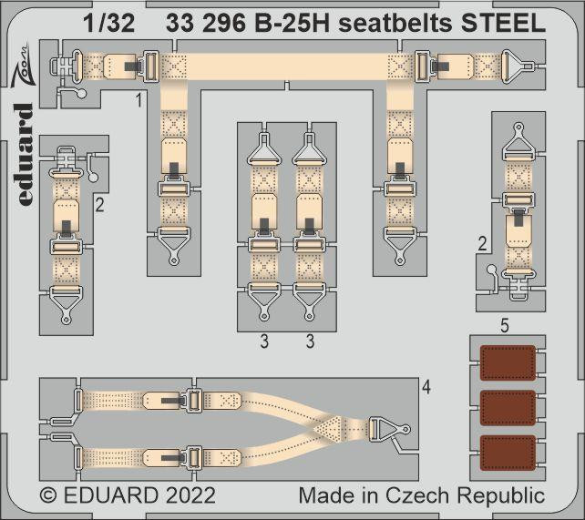 33296  B-25H привязные ремни STEEL 1/32