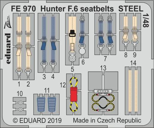 FE970 Hunter F.6 стальные ремни 1/48