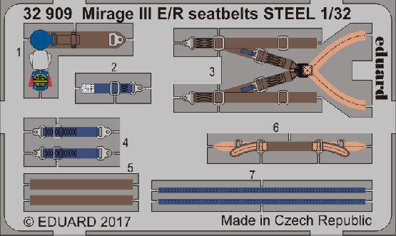 32909 Mirage III E/ R ремни СТАЛЬ 1/32