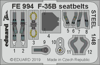 FE994 F-35B стальные ремни 1/48
