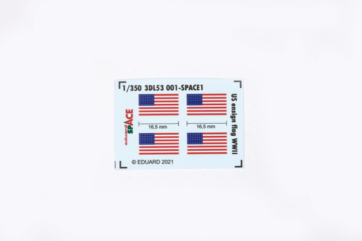3DL53001 Декали Флаг США 2-я МВ SPACE 1/350