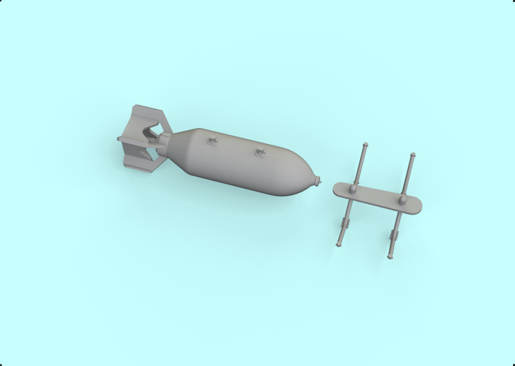 672308 P-39Q 500lb бомба PRINT 1/72