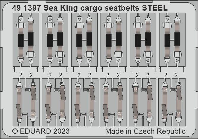 491397 Sea King HU.5 вантажні ремені безпеки STEEL 1/48