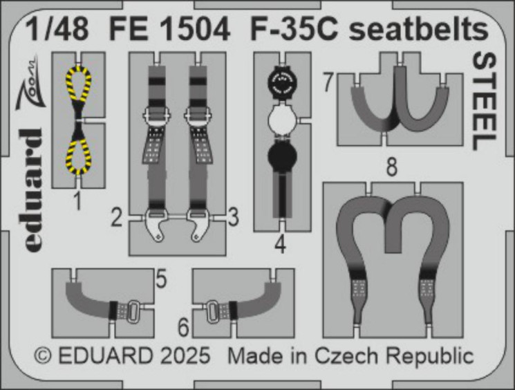 FE1504 F-35C  привязні ремені STEEL 1/48