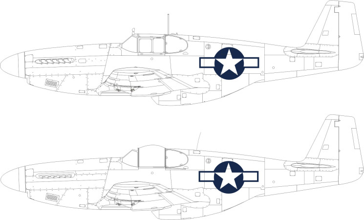 EX1038 Маски P-51B/C Національний знак США 1/48
