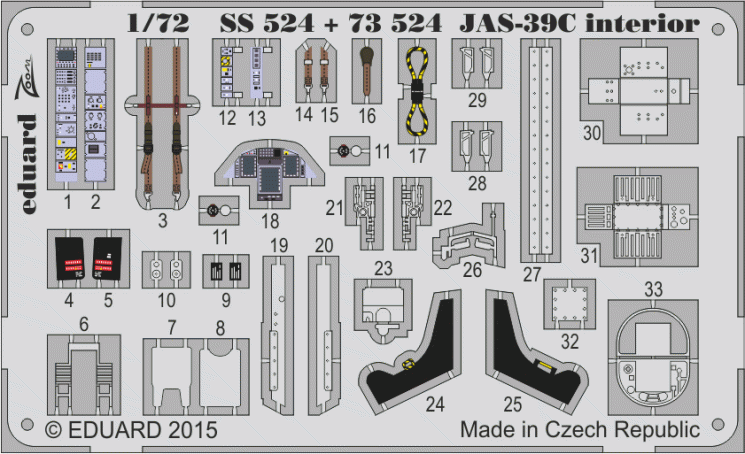 SS524 JAS-39C інтер’єр 1/72