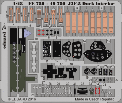 FE780 J2F-5 Duck интерьер 1/48