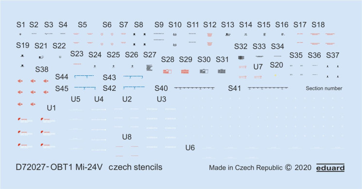 D72027 Декали МИ-24В stencils Czech 1/72